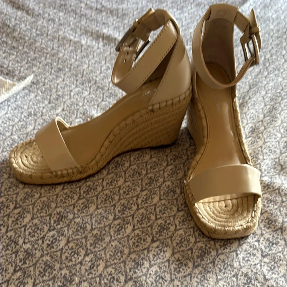 Vince Camuto Cream Espadrille Sandals with Ankle Strap - Picture 2 of 6